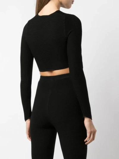 Shop Adam Selman Sport Cropped-top In Black