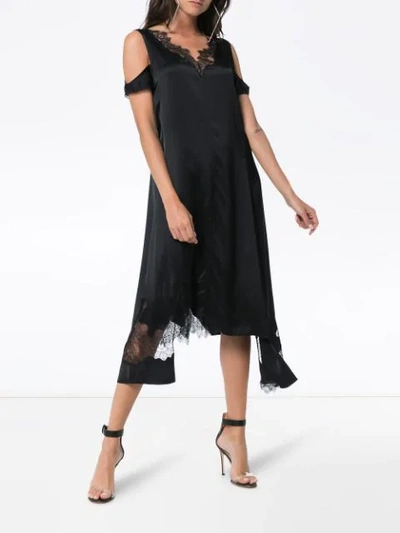 Shop Helmut Lang Silk Deconstructed Slip Dress - Brown