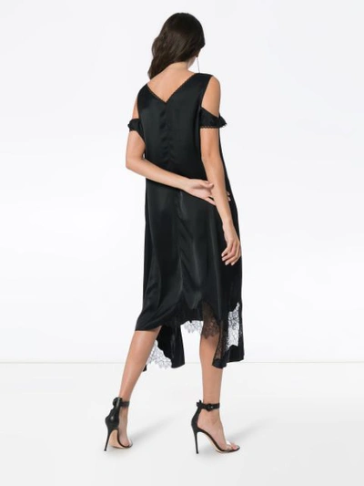 Shop Helmut Lang Silk Deconstructed Slip Dress - Brown