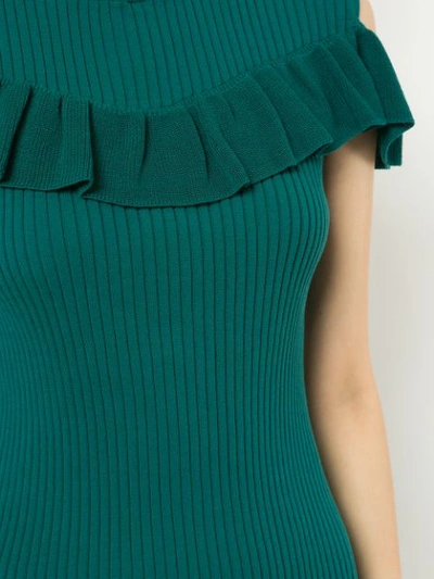 Shop Le Ciel Bleu Cut-detail Short Sleeve Sweater - Green