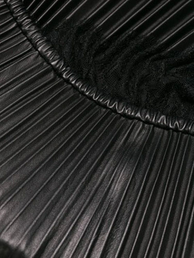 Valentino Pleated Lace Trim Midi Skirt In Black