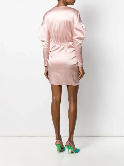 Shop Alexandre Vauthier Brooch Detail Dress In Pink