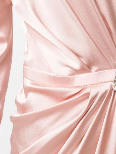 Shop Alexandre Vauthier Brooch Detail Dress In Pink