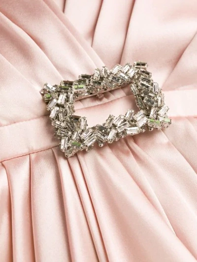 Shop Alexandre Vauthier Brooch Detail Dress In Pink