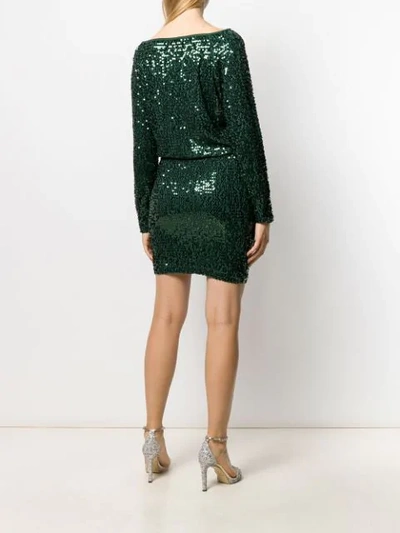 Shop P.a.r.o.s.h Runway Sequin Dress In Green