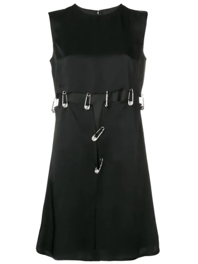 Shop Versus Safety Pin Embellished Dress - Black