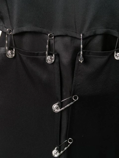 Shop Versus Safety Pin Embellished Dress - Black