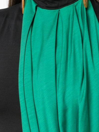 Shop Marina Moscone Two-tone Long Dress In Green