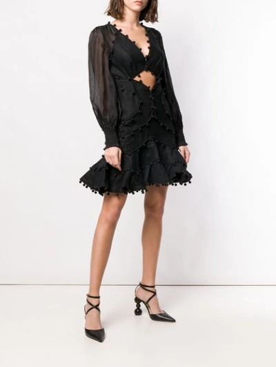 Shop Zimmermann Corsage Cut-out Mini Dress In Black