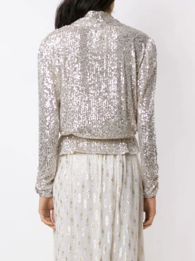 Shop Nk Blow Maiara Sequinned Blouse In Silver