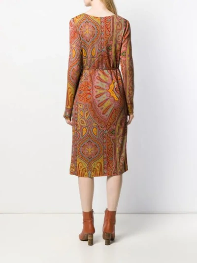 Shop Etro Paisley Midi Dress In Pink