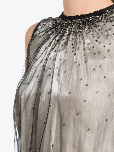Shop Prada Crystal-embellished Tulle Dress - Black