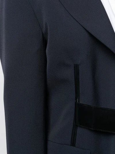 Shop Maison Margiela Contrast Belt Blazer In Blue