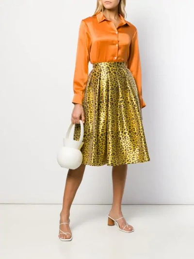 Shop Ultràchic 50's Style Skirt In Animalier Yellow