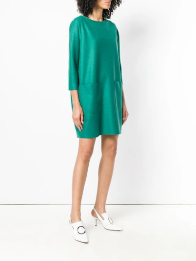 Shop Harris Wharf London Long Sleeved Shift Dress - Green