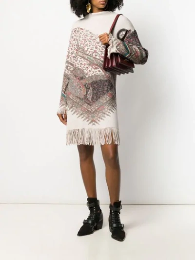 Shop Etro Fringe Sweater Dress In 800