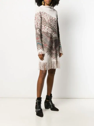 Shop Etro Fringe Sweater Dress In 800