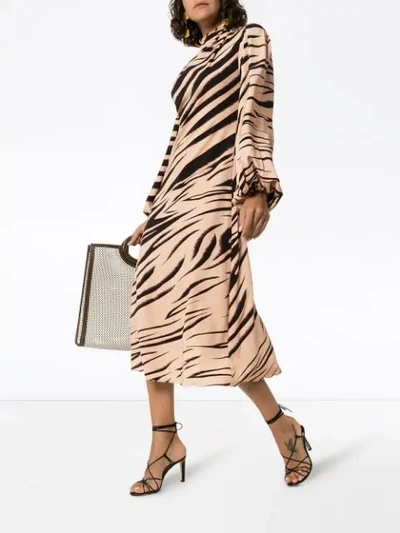Shop Beaufille Bardot Striped Midi Dress In Multicoloured
