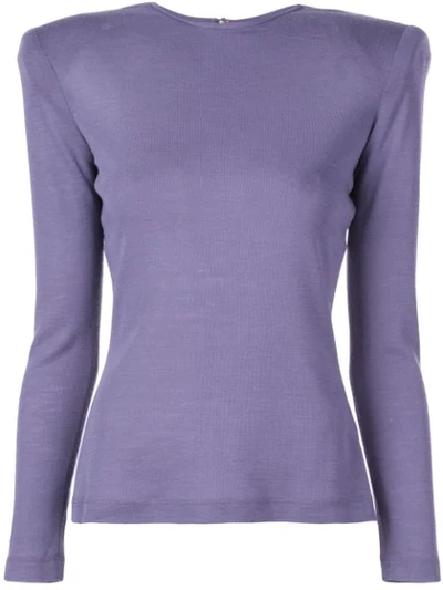 Shop Christian Siriano Structured Shoulders T-shirt In Purple