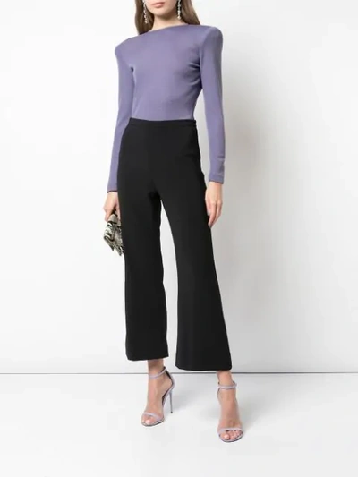Shop Christian Siriano Structured Shoulders T-shirt In Purple