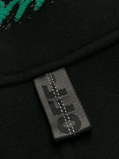 OFF-WHITE WOMAN EMBROIDERED PEACOAT - 黑色