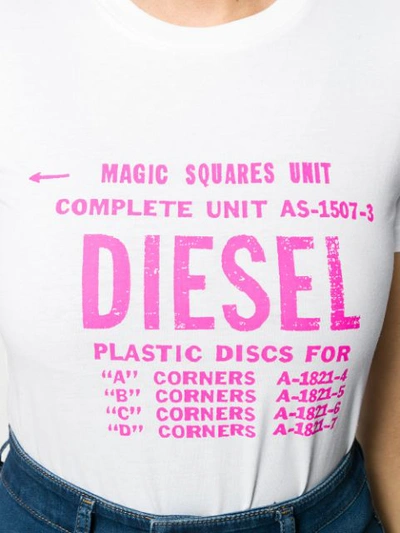 Shop Diesel Faded Logo Print T-shirt In White
