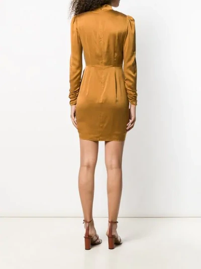 Shop Zimmermann Roll Neck Draped Dress In Brown