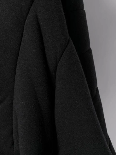 Shop Rick Owens Padded Draped Style Coat In Black
