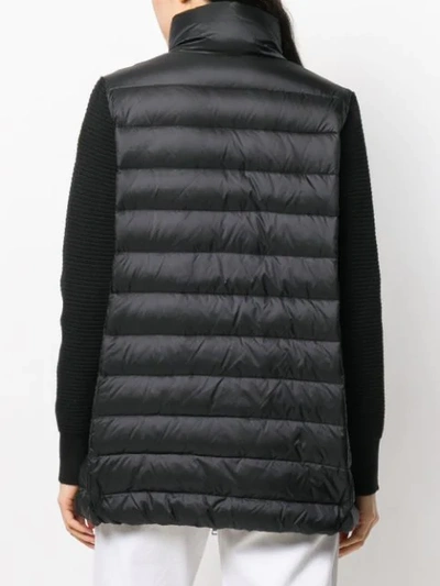 Shop Moncler Puffer Sweater In Black