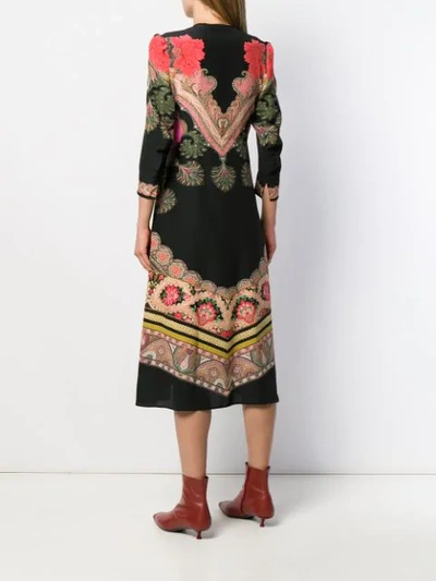 Shop Etro Fit And Flare Paisley Dress In Black
