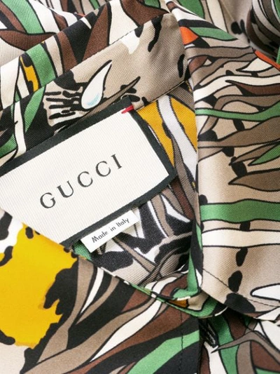 Shop Gucci Hidden Animal Maxi Dress In 2240 Beige/dk Orange Prt