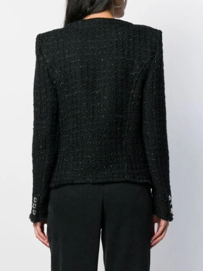 Shop Iro Tetys Tweed-effect Jacket In Black