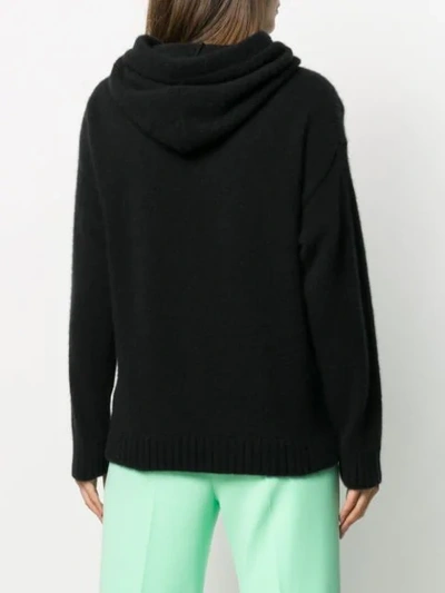 Shop Laneus Knitted Hoodie In 31949 Nero