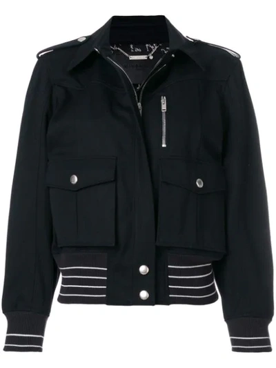 Shop Givenchy Zipped Fitted Jacket In Blue