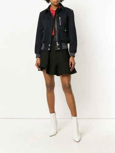 Shop Givenchy Zipped Fitted Jacket In Blue
