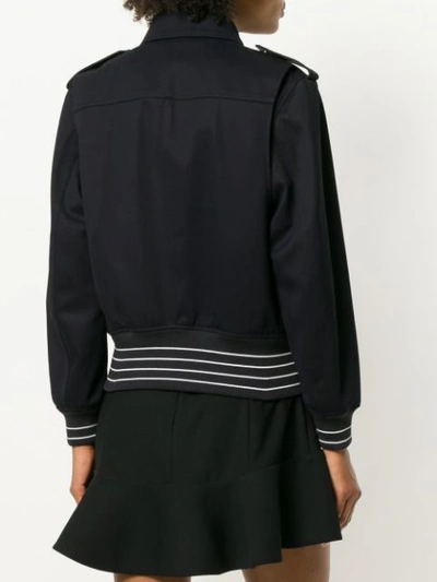 Shop Givenchy Zipped Fitted Jacket In Blue