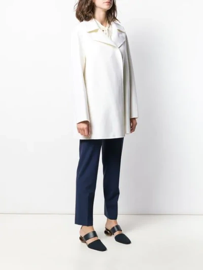 Shop Theory Double-breasted Fitted Coat In White