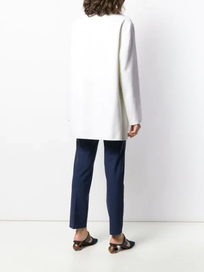 Shop Theory Double-breasted Fitted Coat In White