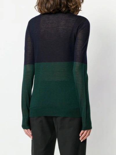 Shop Joseph Contrast Long-sleeve Sweater - Blue