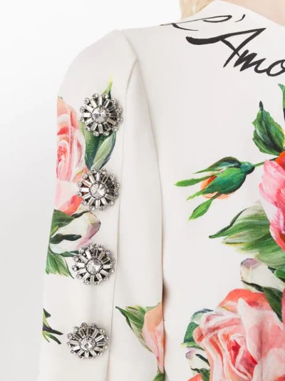 Shop Dolce & Gabbana Floral-print Dress In White ,multicolour