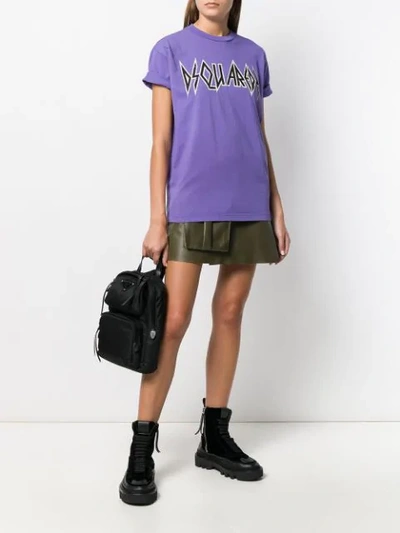 Shop Dsquared2 Logo Printed T-shirt In Purple