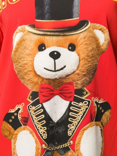 Shop Moschino Circus Teddy Bear T-shirt Dress In Red