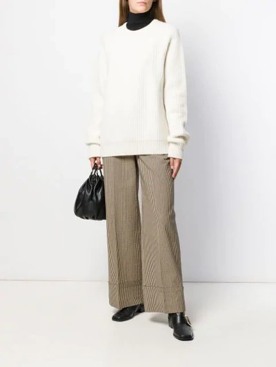 Shop Haider Ackermann Ribbed Knit Sweater In 009 Chalk