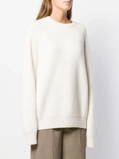 Shop Haider Ackermann Ribbed Knit Sweater In 009 Chalk