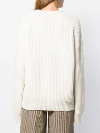 Shop Haider Ackermann Ribbed Knit Sweater In 009 Chalk