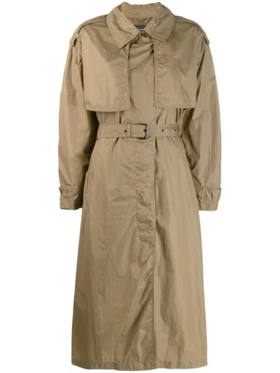 Shop Isabel Marant Oversized Trench Coat In Green