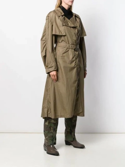 Shop Isabel Marant Oversized Trench Coat In Green