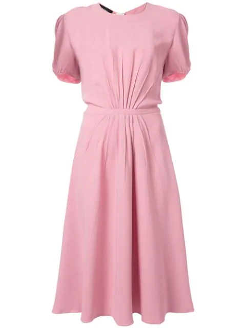Rochas Ruched Waist Midi Dress In Pink | ModeSens
