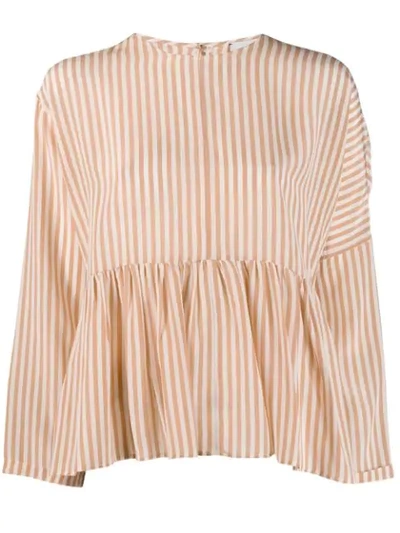 Shop Alysi Striped Shirt In Neutrals