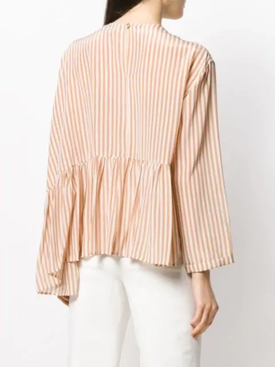 Shop Alysi Striped Shirt In Neutrals